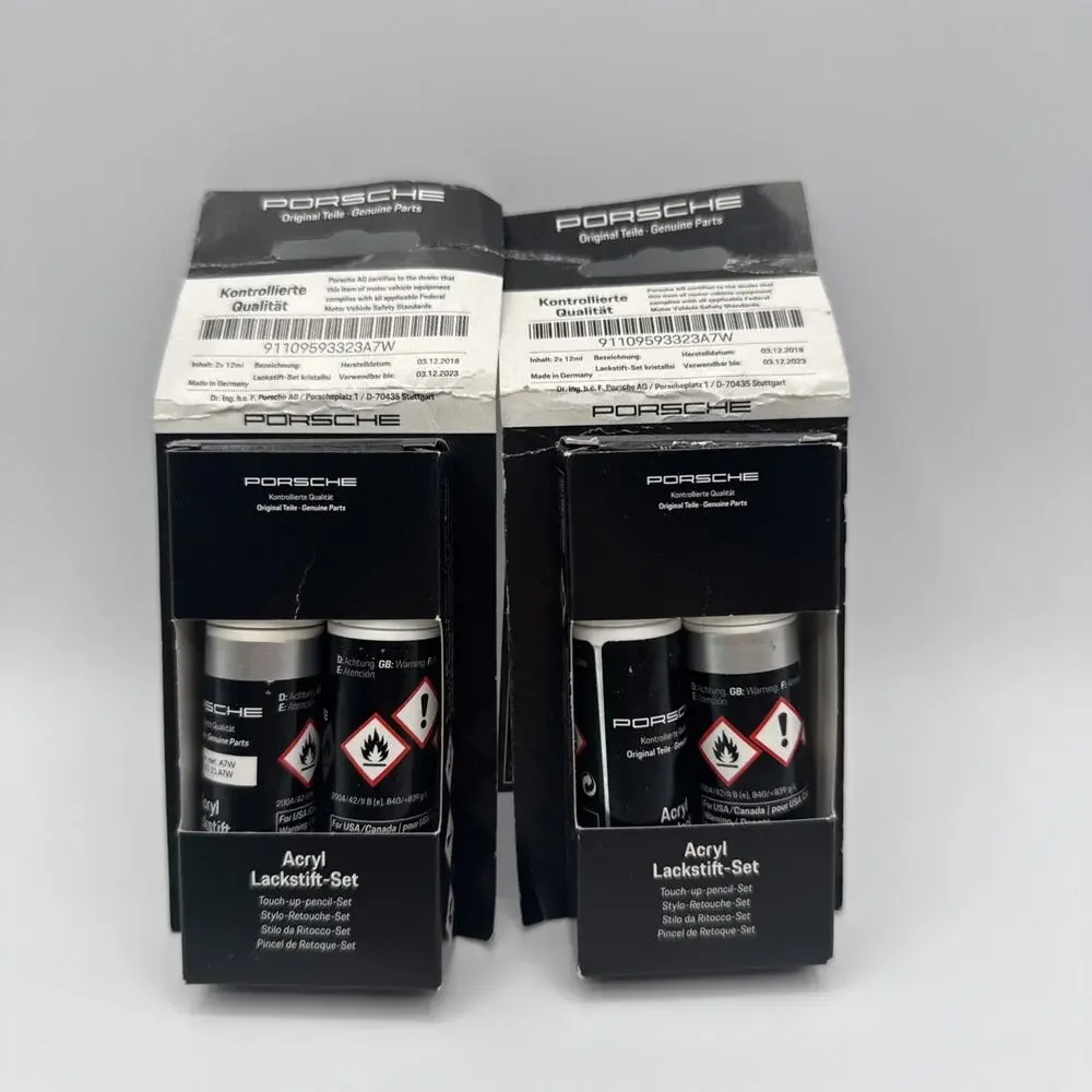 Porsche Paint Pen Set Part Number 91109593323A7W Acrylic Lackstift Silver Lot